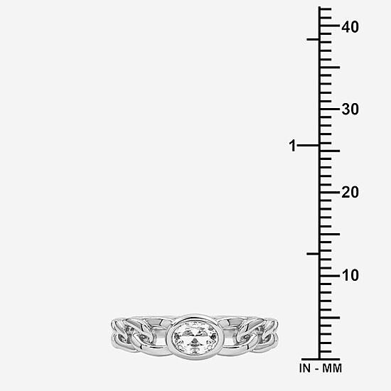 Limited Quantities! Womens Genuine White Topaz Sterling Silver Oval Solitaire Cocktail Ring