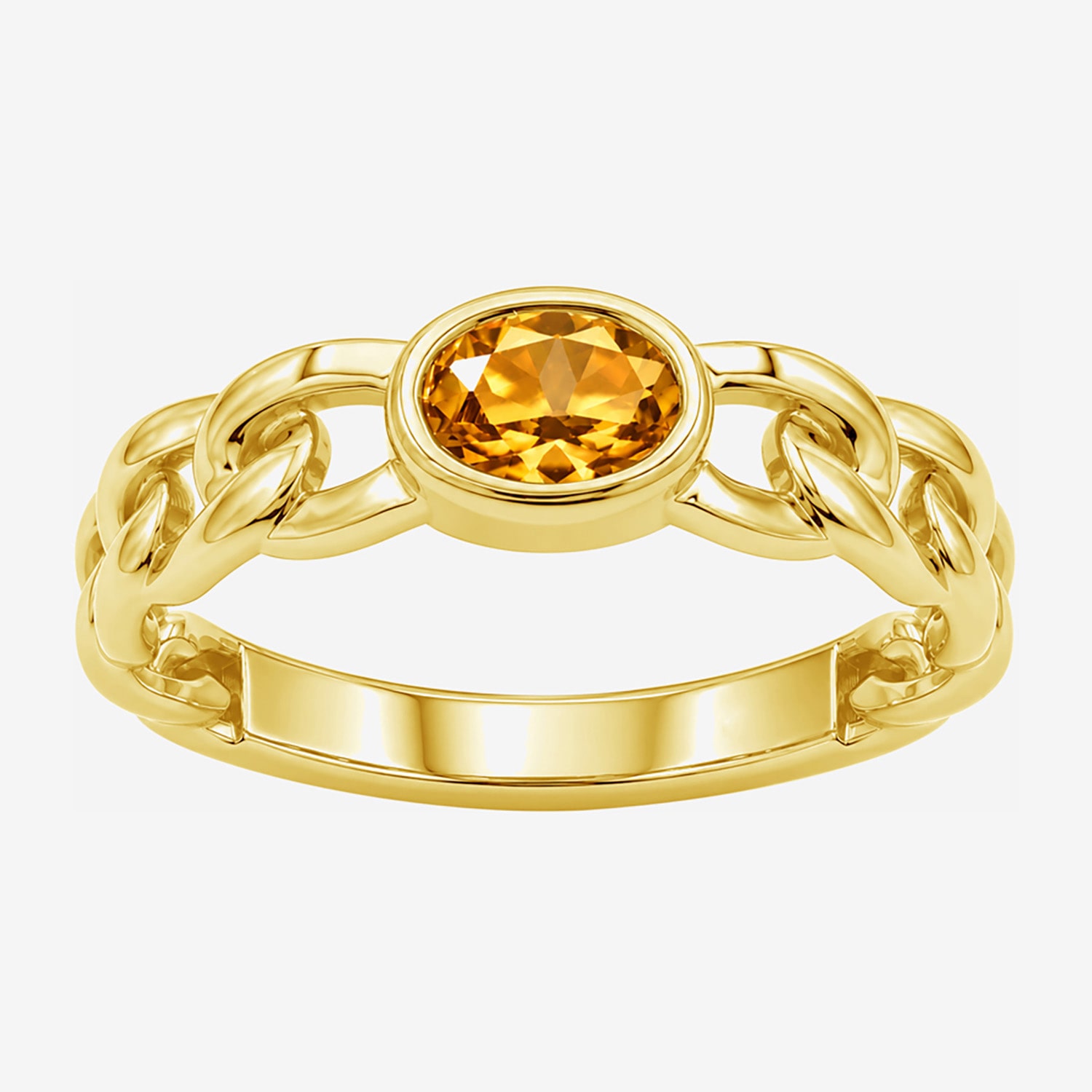 Limited Quantities! Womens Genuine Yellow Citrine 14K Gold Over Silver Oval Solitaire Cocktail Ring