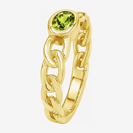 Limited Quantities! Womens Genuine Green Peridot 14K Gold Over Silver Oval Solitaire Cocktail Ring
