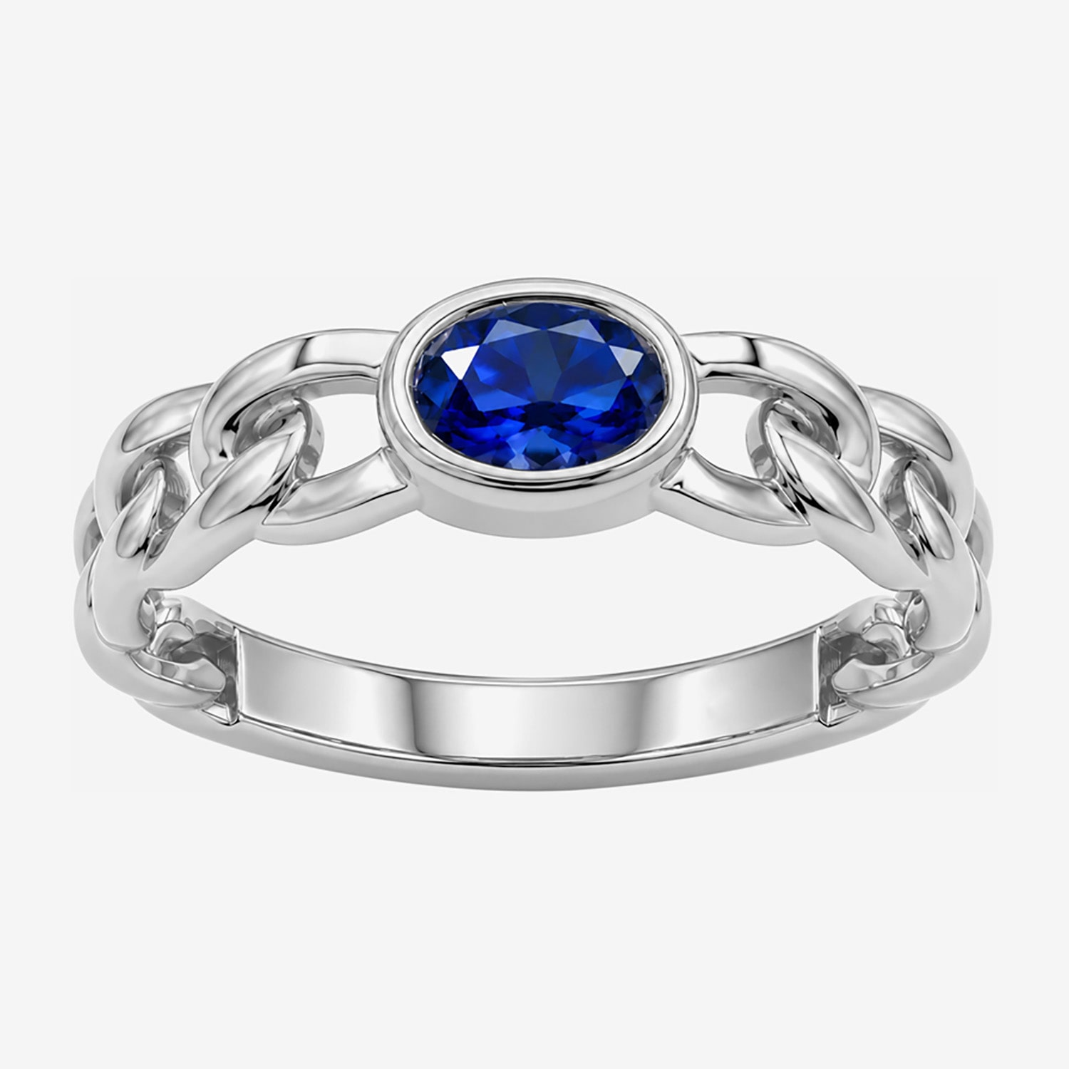 Limited Quantities! Womens Lab Created Blue Sapphire Sterling Silver Oval Solitaire Cocktail Ring