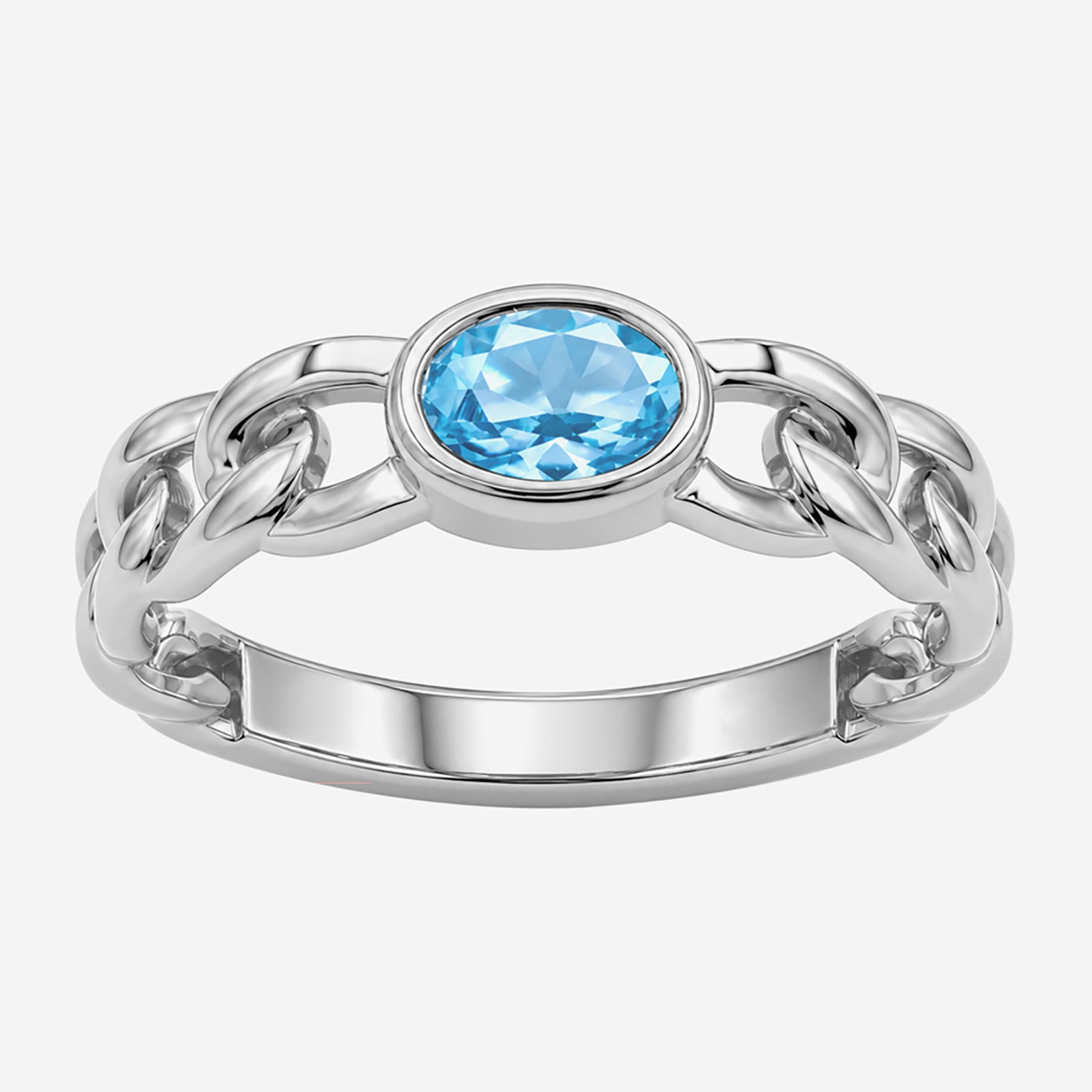 Limited Quantities! Womens Genuine Topaz Sterling Silver Oval Solitaire Cocktail Ring
