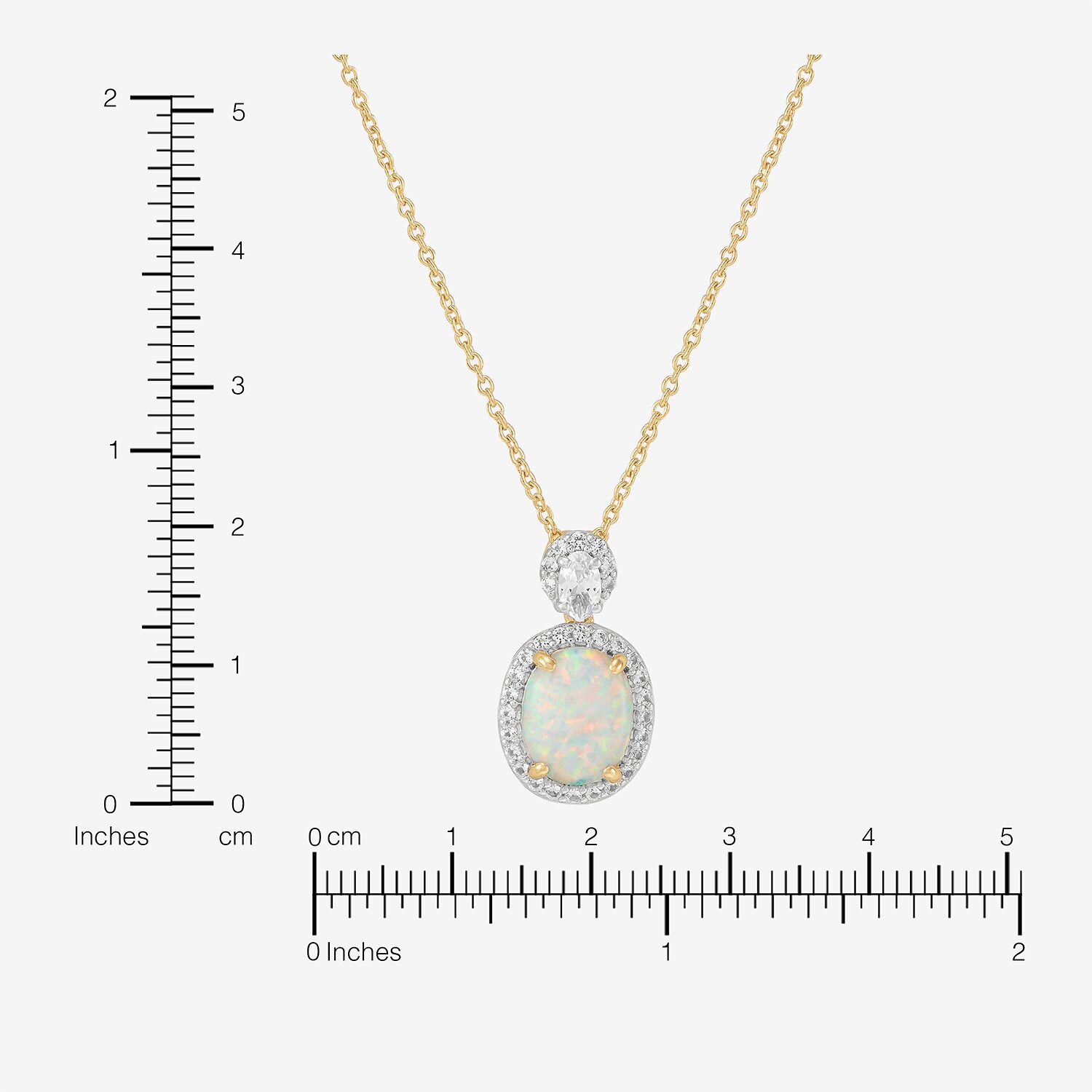 Womens Lab Created White Opal 14K Gold Over Silver Oval 18 Inch Pendant Necklace