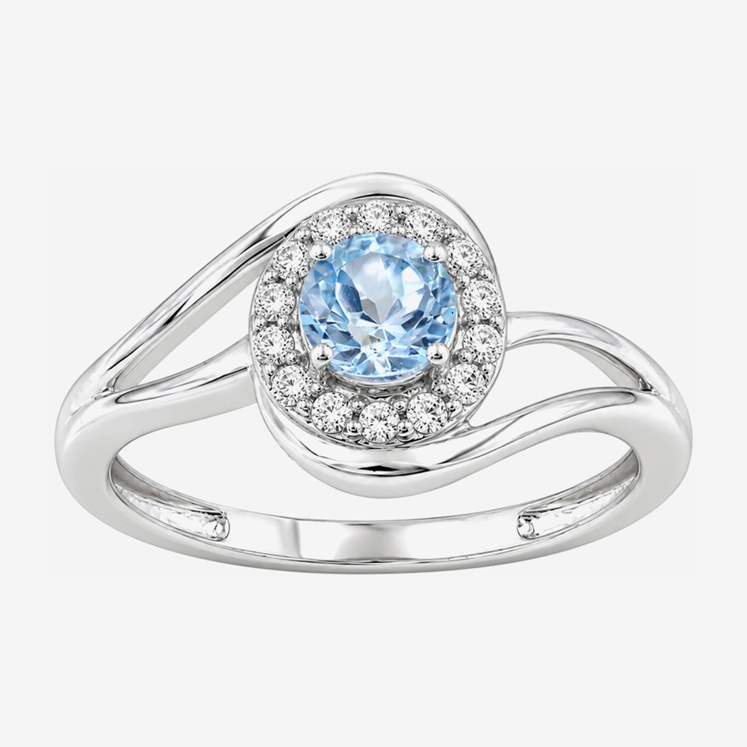 Limited Quantities! Womens Genuine Topaz Sterling Silver Round Halo Cocktail Ring