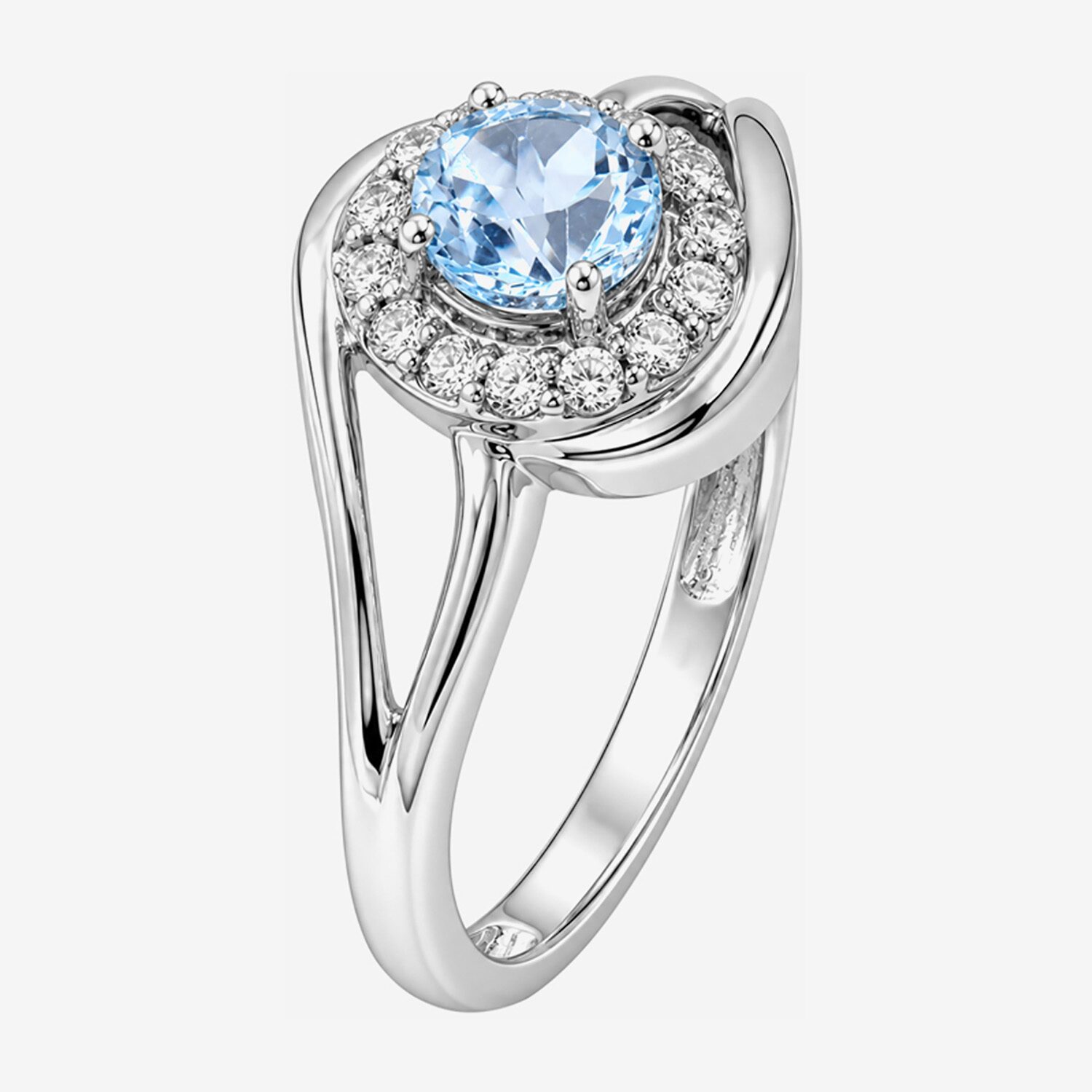 Limited Quantities! Womens Genuine Topaz Sterling Silver Round Halo Cocktail Ring