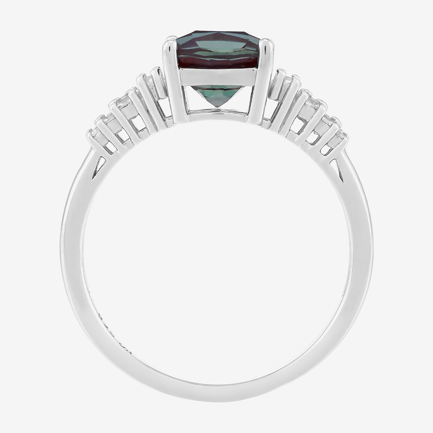 Limited Quantities! Womens Lab Created Blue Alexandrite Sterling Silver Side Stone Cocktail Ring