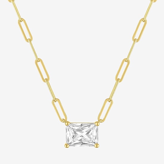 Diamond Addiction (G-H / Si2-I1) Womens 1 CT. T.W. Lab Grown White Diamond 10K Gold Rectangular 18 Inch Pendant Necklace