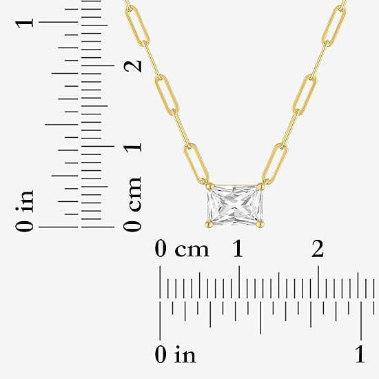 Diamond Addiction (G-H / Si2-I1) Womens 1 CT. T.W. Lab Grown White Diamond 10K Gold Rectangular 18 Inch Pendant Necklace
