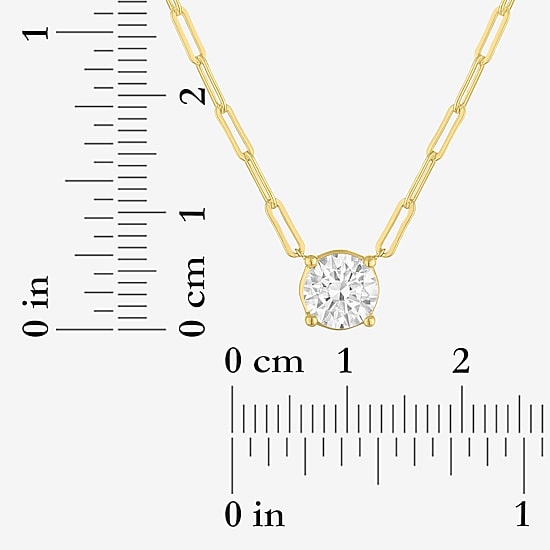 Diamond Addiction (G-H / Si2-I1) Womens 1 CT. T.W. Lab Grown White Diamond 10K Gold Round 18 Inch Pendant Necklace