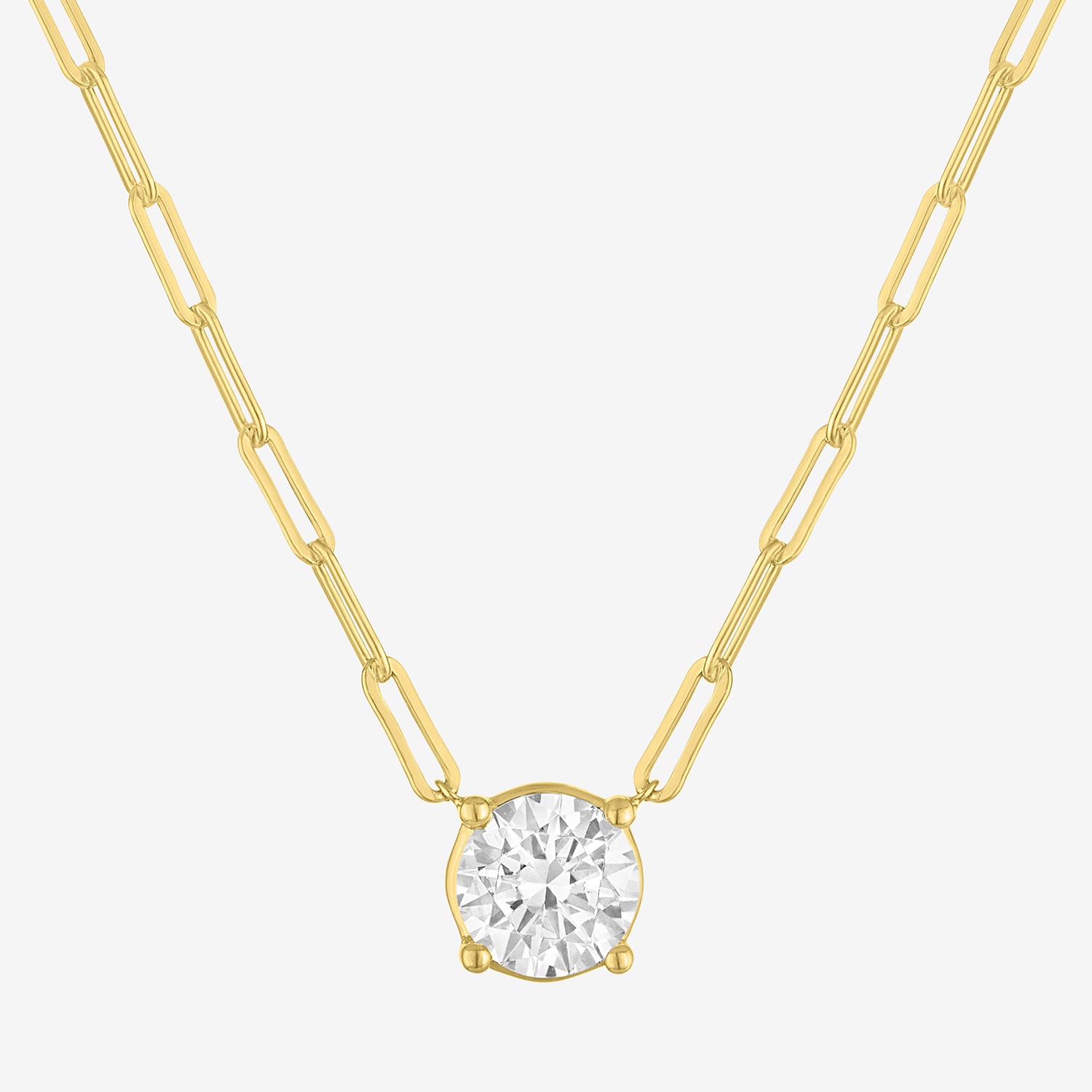 Diamond Addiction (G-H / Si2-I1) Womens 1 CT. T.W. Lab Grown White Diamond 10K Gold Round 16 Inch Pendant Necklace