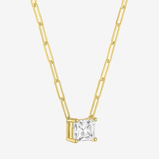 Diamond Addiction (G-H / Si2-I1) Womens 1 CT. T.W. Lab Grown White Diamond 10K Gold Rectangular 18 Inch Pendant Necklace