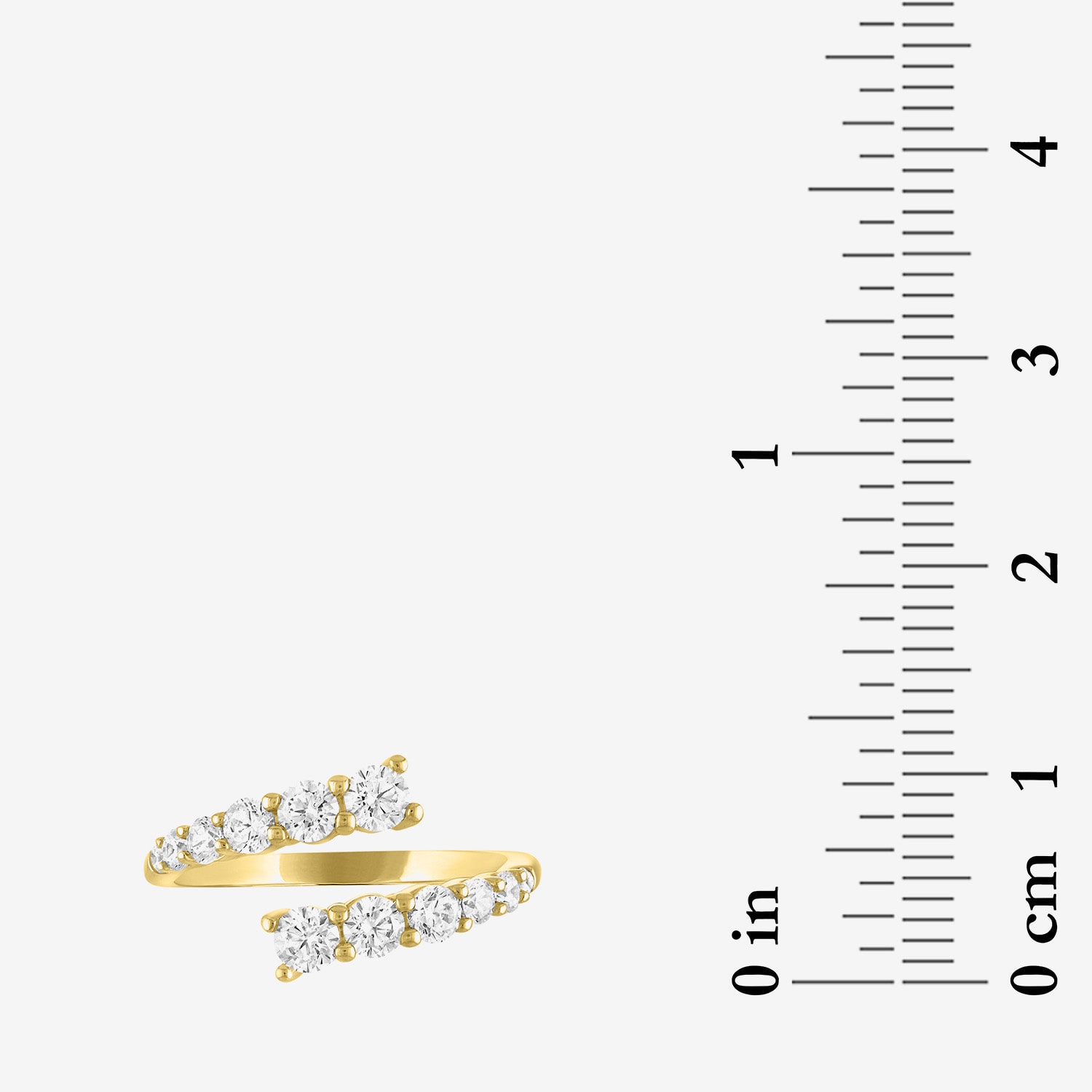 Diamond Addiction (G-H / Si2-I1) Womens 1 CT. T.W. Lab Grown White 10K Gold Bypass  Cocktail Ring