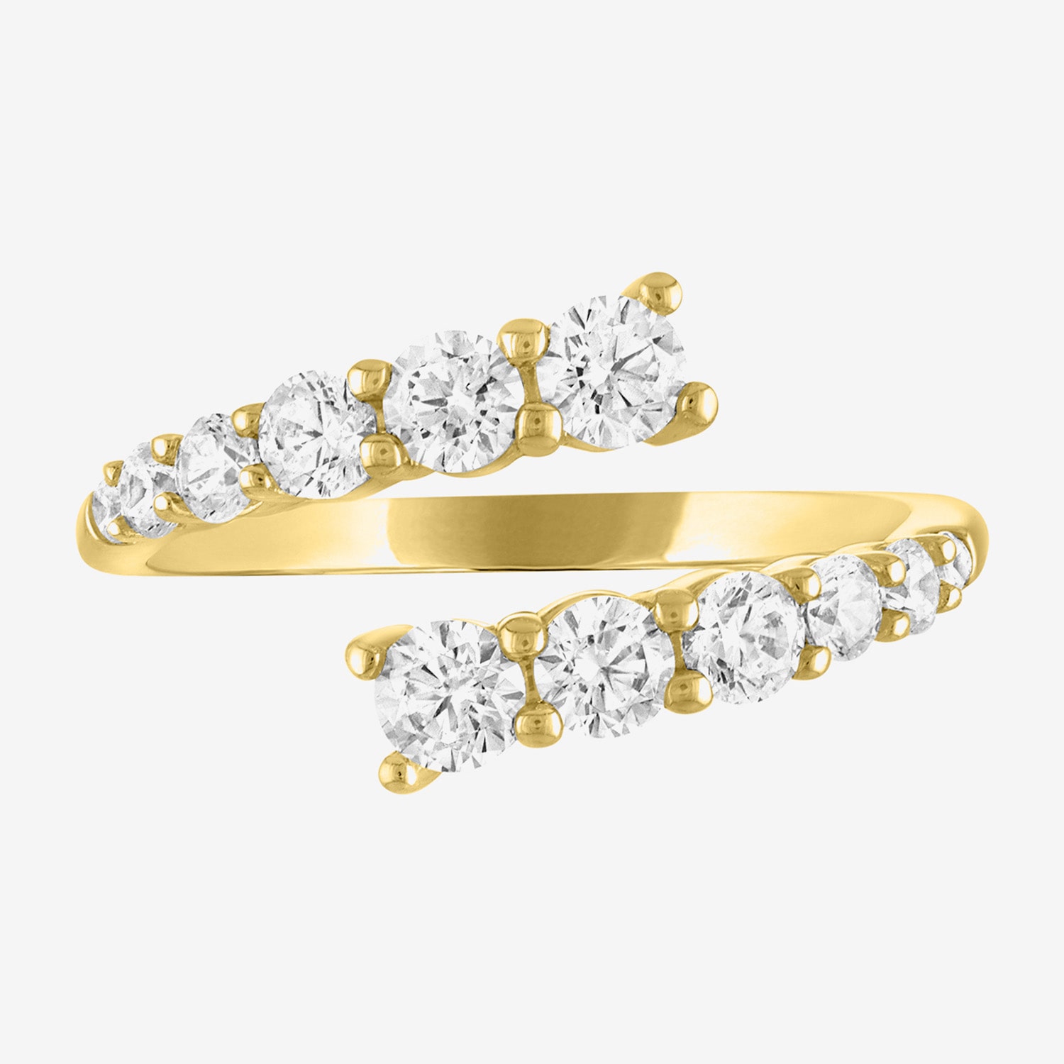 Diamond Addiction (G-H / Si2-I1) Womens 1 CT. T.W. Lab Grown White 10K Gold Bypass  Cocktail Ring