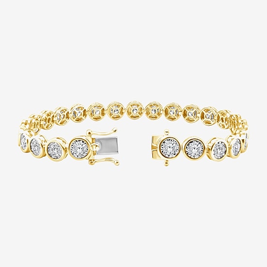 (F / Si2) Womens 5 CT. T.W. Lab Grown White Diamond Sterling Silver 6 1/2 Inch Tennis Bracelet