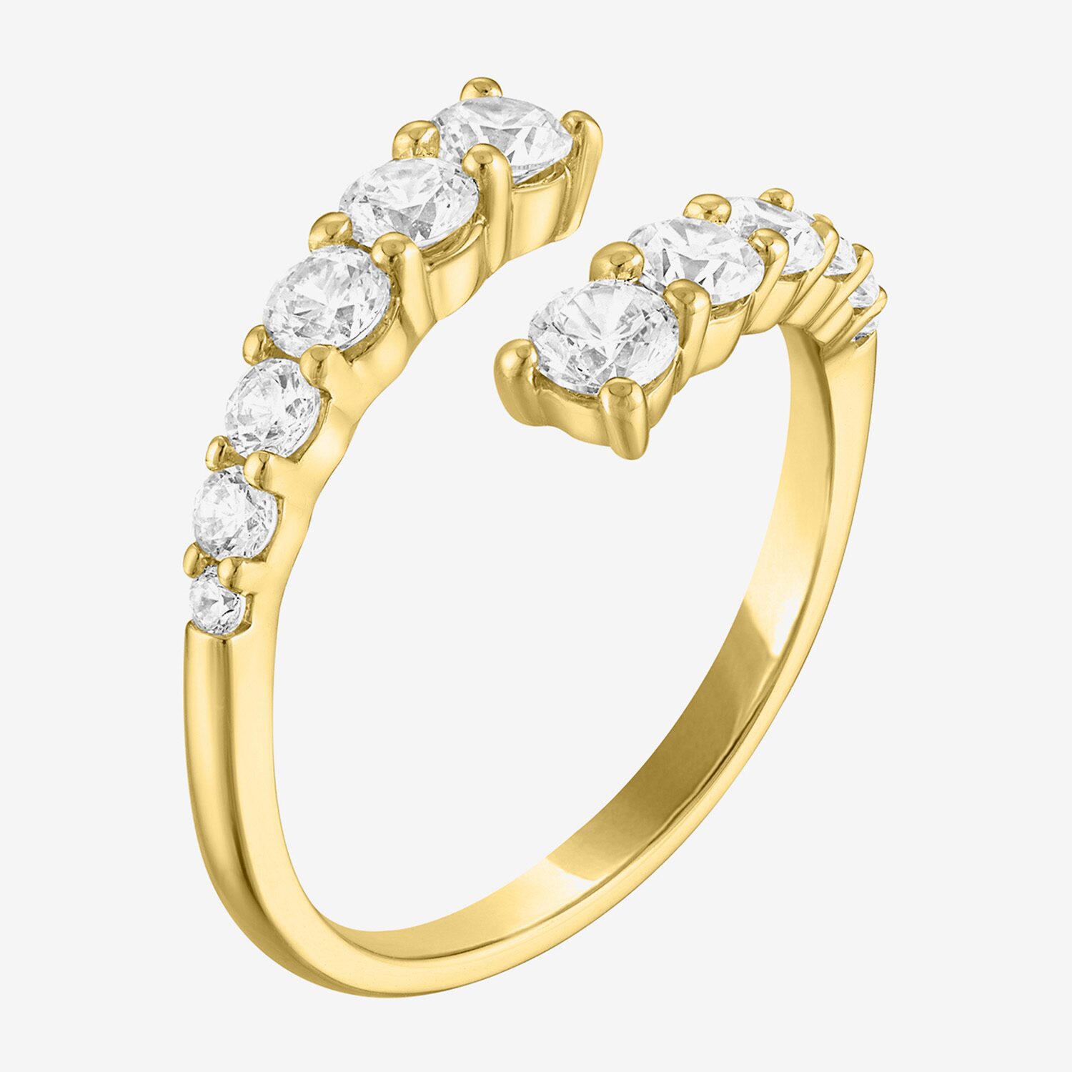Diamond Addiction (G-H / Si2-I1) Womens 1 CT. T.W. Lab Grown White 10K Gold Bypass  Cocktail Ring