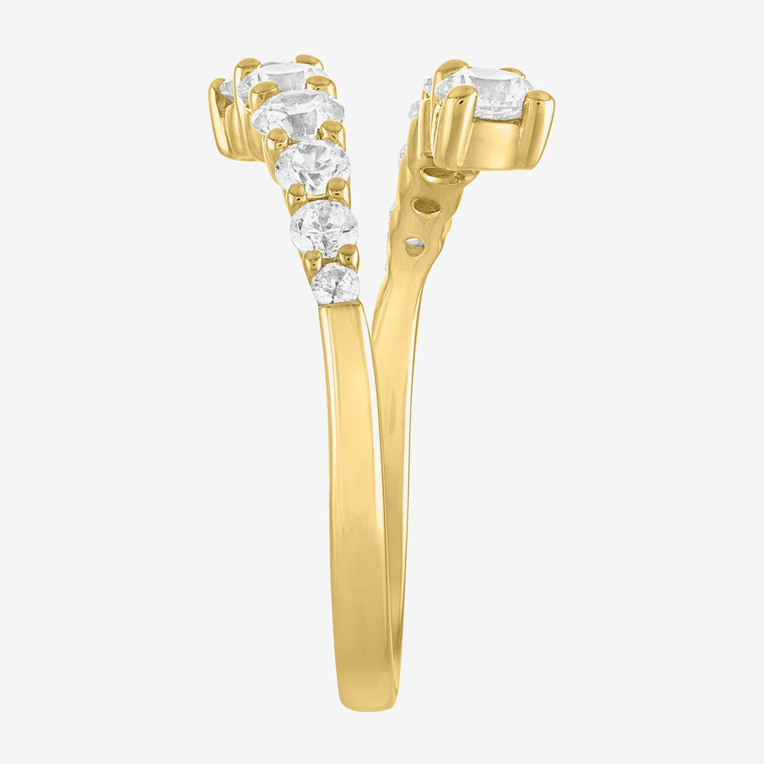 Diamond Addiction (G-H / Si2-I1) Womens 1 CT. T.W. Lab Grown White 10K Gold Bypass  Cocktail Ring