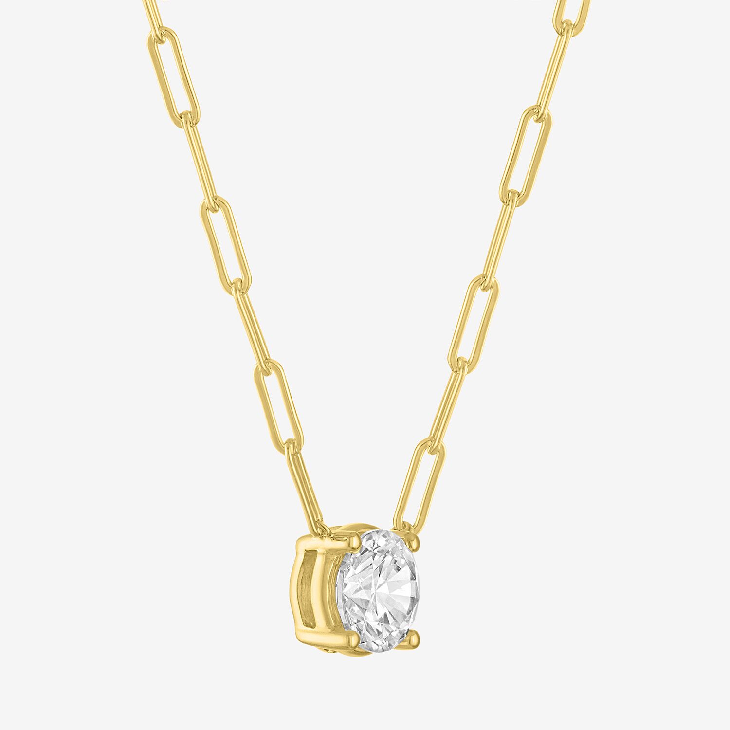 Diamond Addiction (G-H / Si2-I1) Womens 1 CT. T.W. Lab Grown White Diamond 10K Gold Round 16 Inch Pendant Necklace