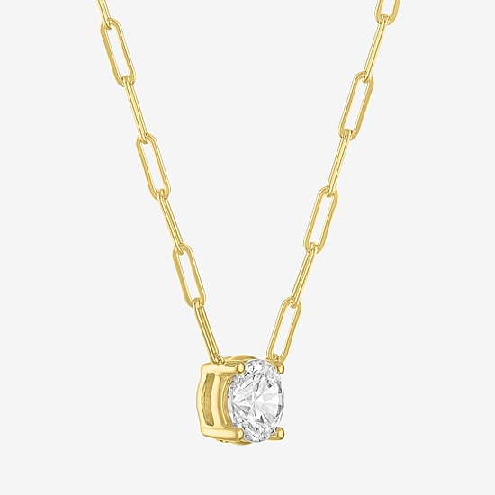 Diamond Addiction (G-H / Si2-I1) Womens 1 CT. T.W. Lab Grown White Diamond 10K Gold Round 18 Inch Pendant Necklace