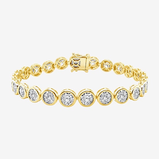(F / Si2) Womens 5 CT. T.W. Lab Grown White Diamond Sterling Silver 6 1/2 Inch Tennis Bracelet