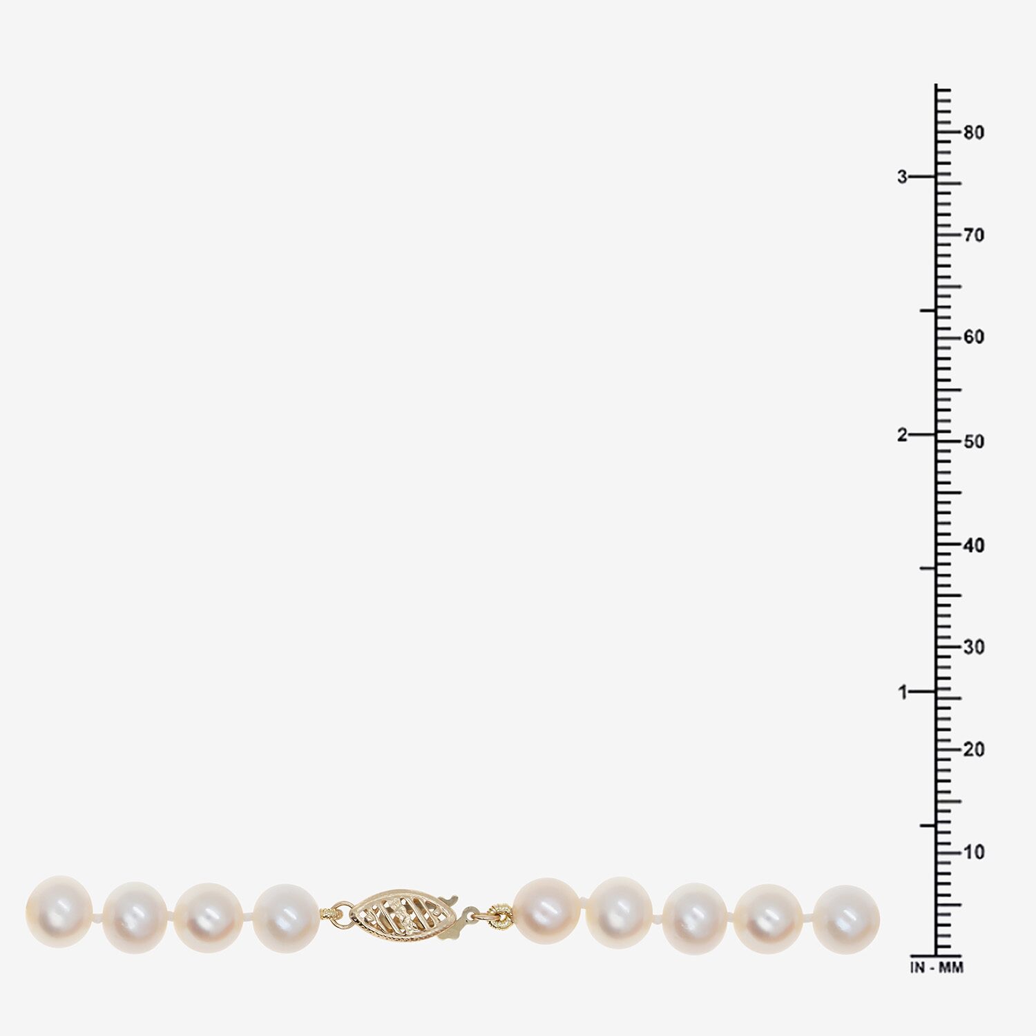 Womens White 10K Gold 24 Inch Strand Necklace