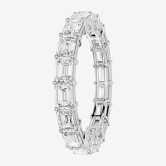 True FIT™ (F / Si2) Womens 3.5MM 4 CT. T.W. Lab Grown White Diamond 10K Gold Eternity Wedding Band