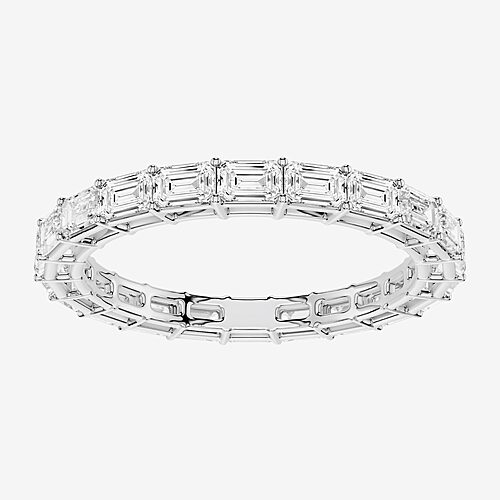 True Fit. (F / Si2) Womens 2.5MM 2 CT. T.W. Lab Grown White Diamond 10K Gold Eternity Wedding Band, 8, White