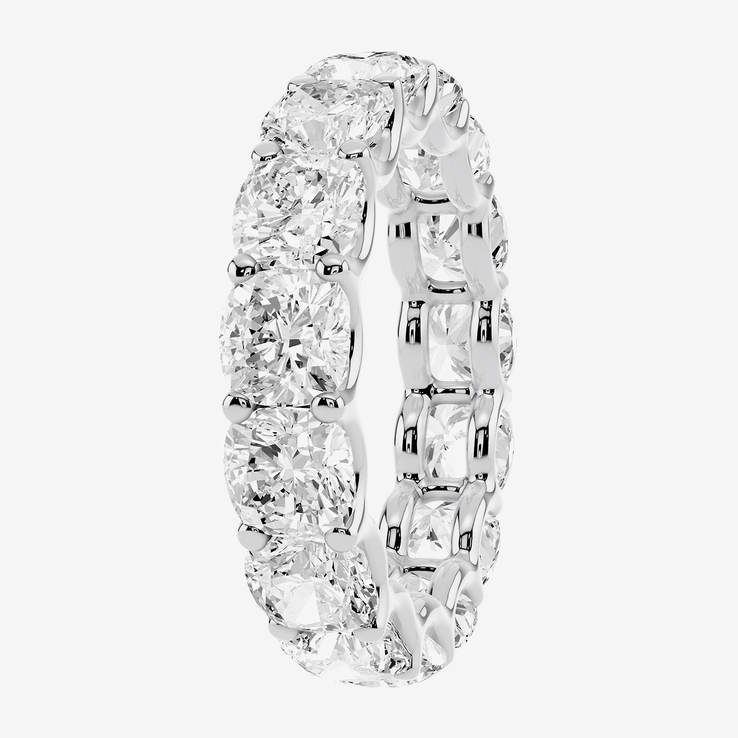 True Fit™ (F / Si2) Womens 4.5MM 8 Ct.T.W. Lab Grown White Diamond 10K Gold Cushion Eternity Wedding Band