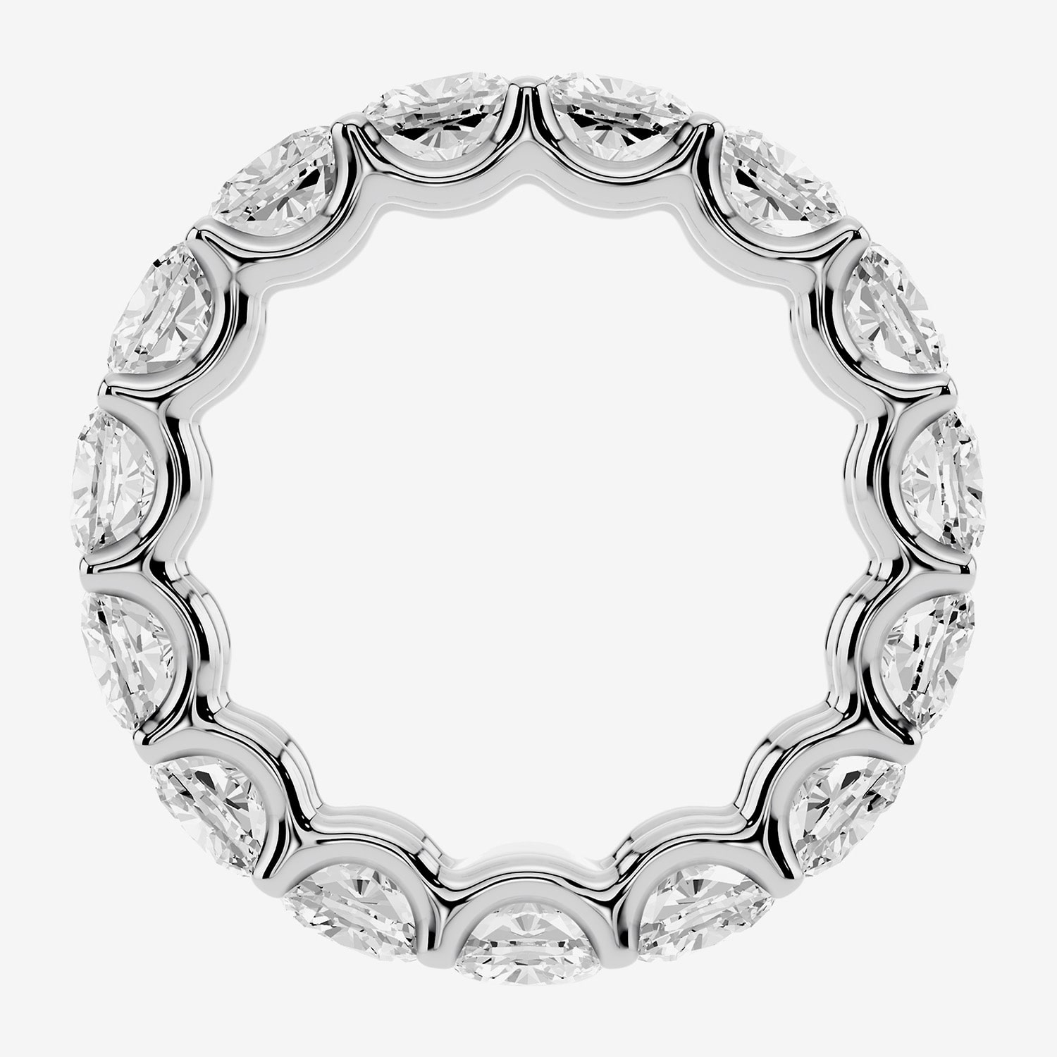 True Fit™ (F / Si2) Womens 4.5MM 8 Ct.T.W. Lab Grown White Diamond 10K Gold Cushion Eternity Wedding Band