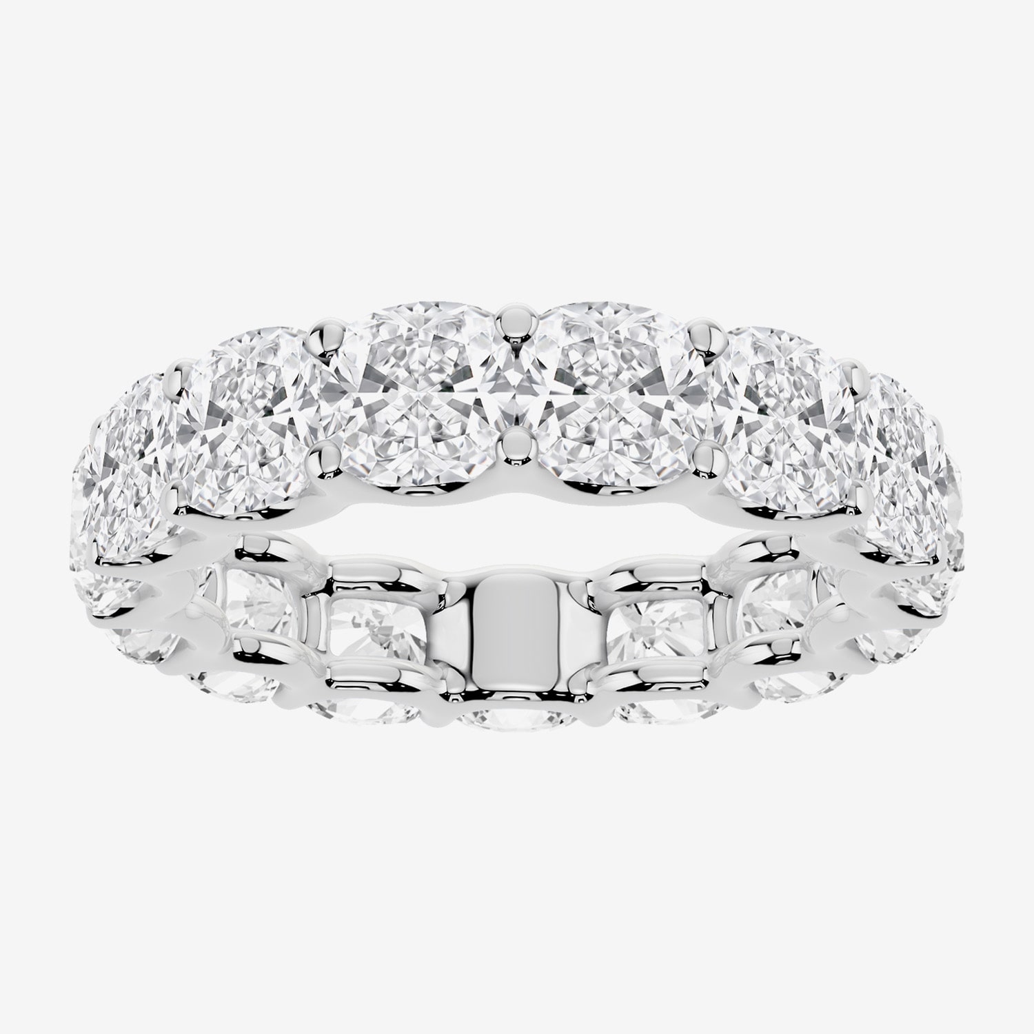 True Fit™ (F / Si2) Womens 4.5MM 8 Ct.T.W. Lab Grown White Diamond 10K Gold Cushion Eternity Wedding Band