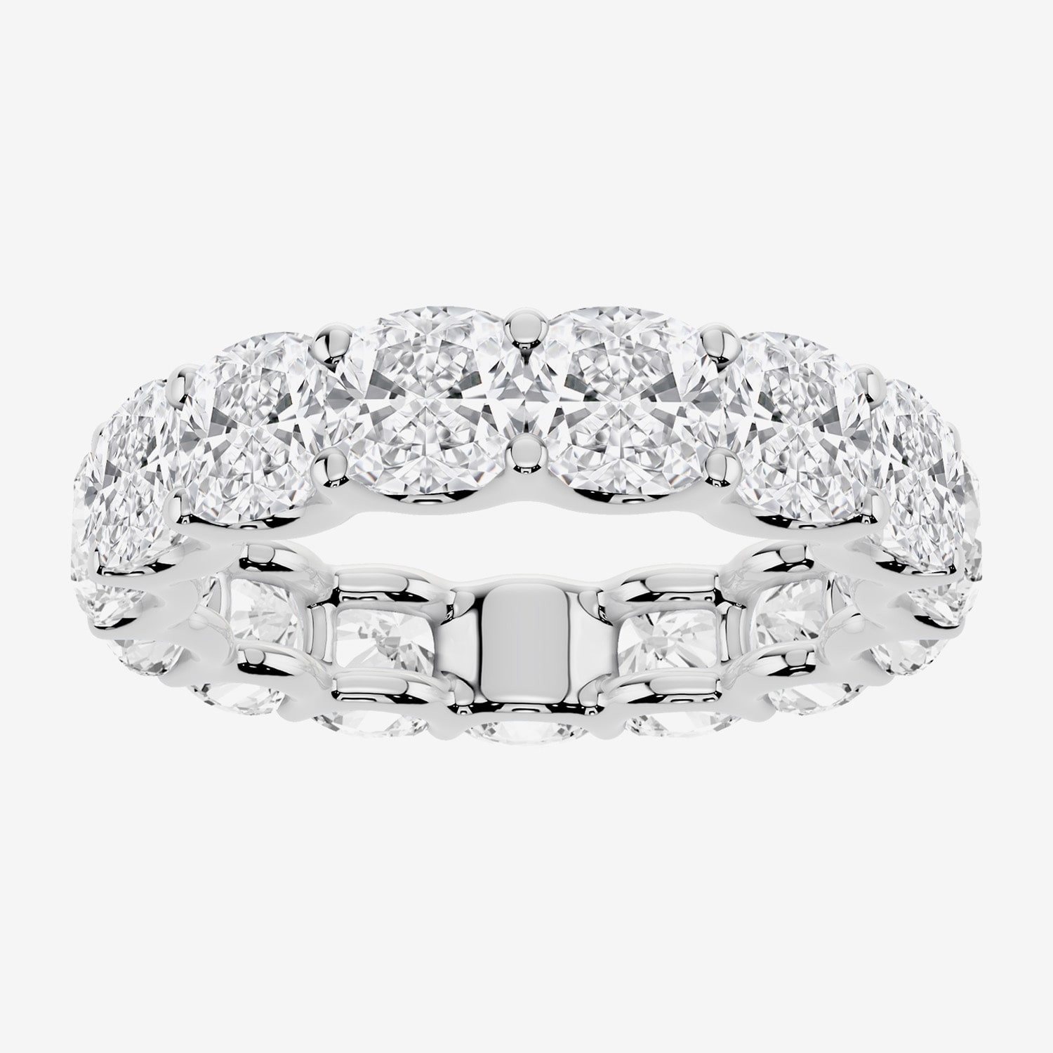 True Fit™ (F / Si2) Womens 4MM 7 Ct.T.W. Lab Grown White Diamond 10K Gold Cushion Eternity Wedding Band