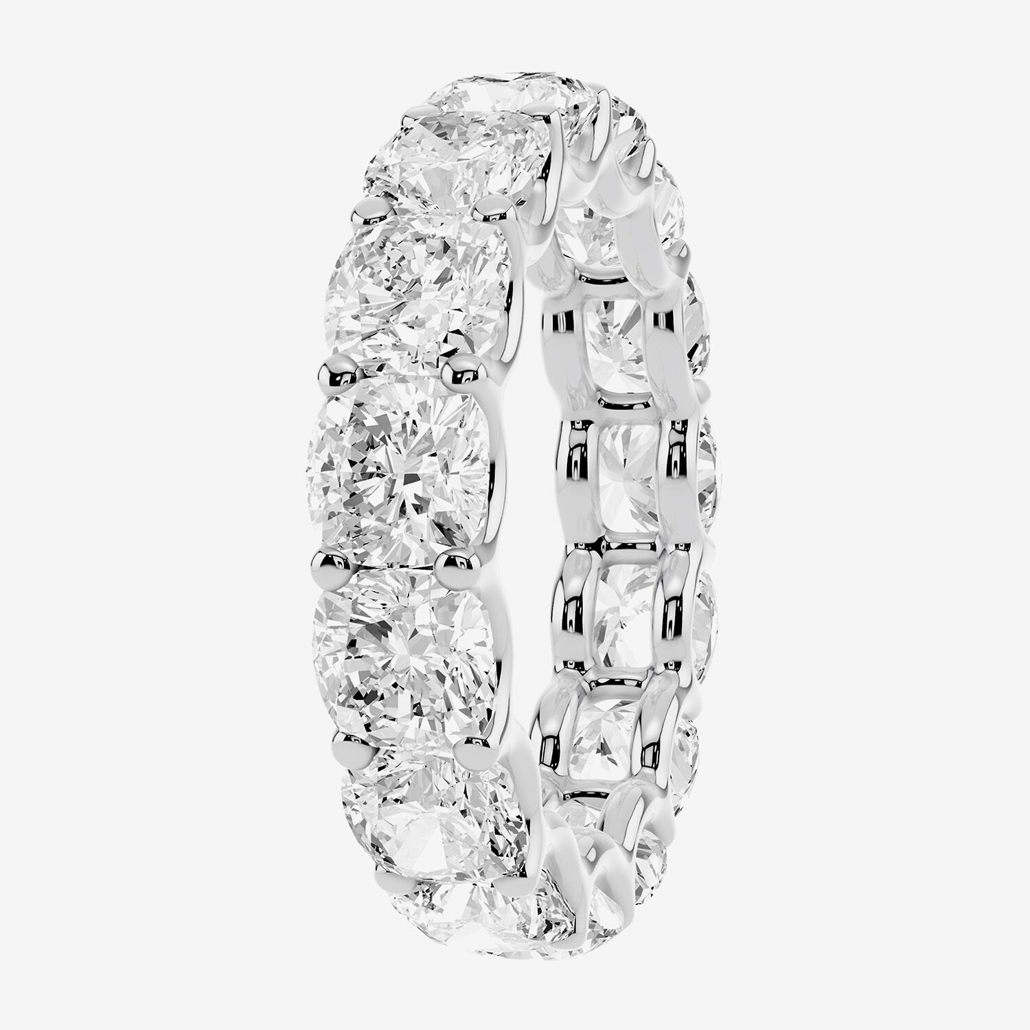 True Fit™ (F / Si2) Womens 4MM 7 Ct.T.W. Lab Grown White Diamond 10K Gold Cushion Eternity Wedding Band