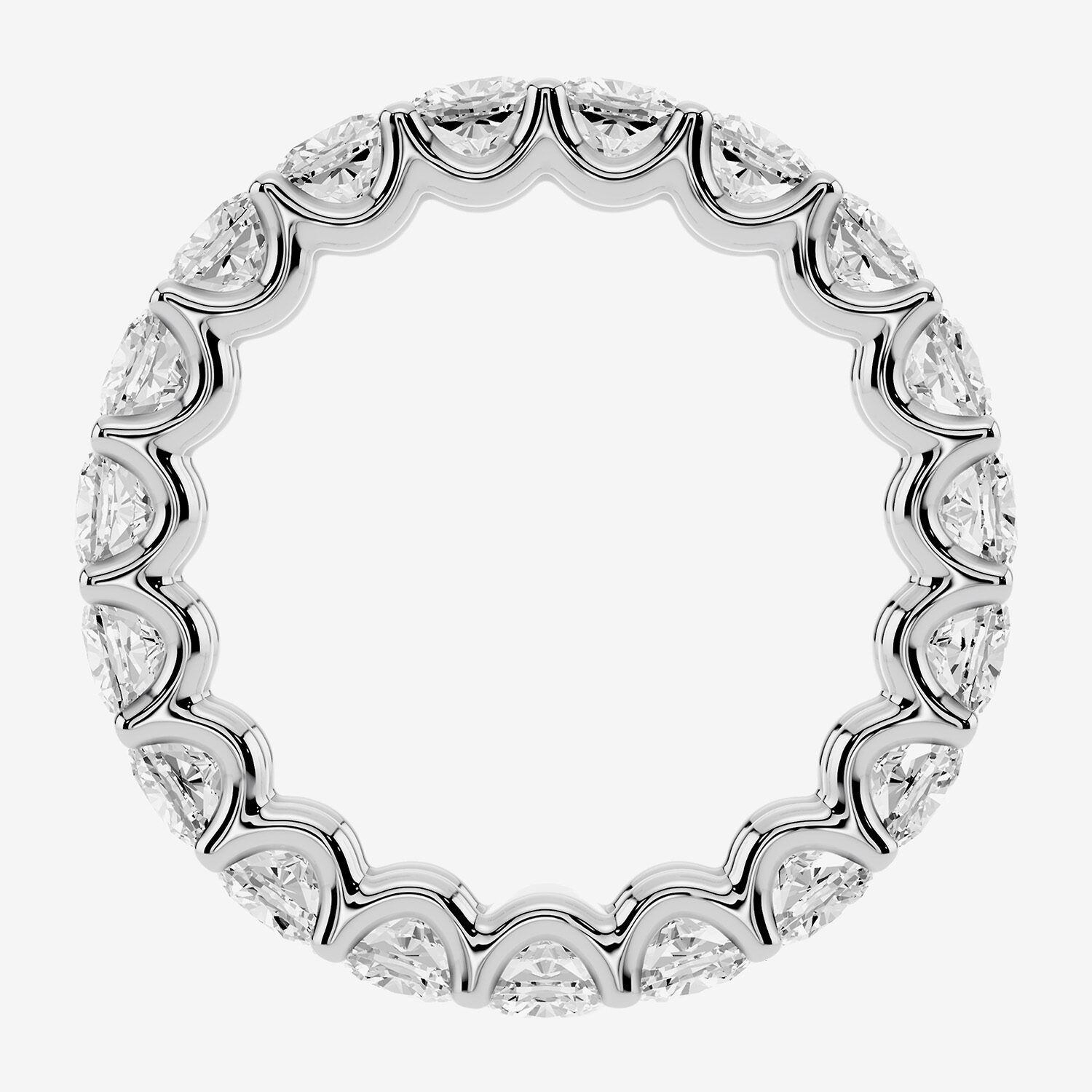 True Fit™ (F / Si2) Womens 3MM CT. T.W. Lab Grown White Diamond 10K Gold Cushion Eternity Wedding Band