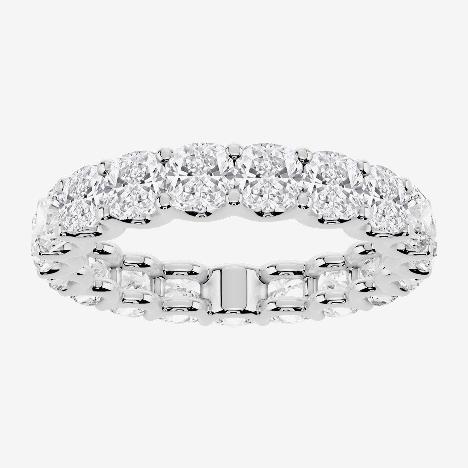 True Fit™ (F / Si2) Womens 3MM CT. T.W. Lab Grown White Diamond 10K Gold Cushion Eternity Wedding Band