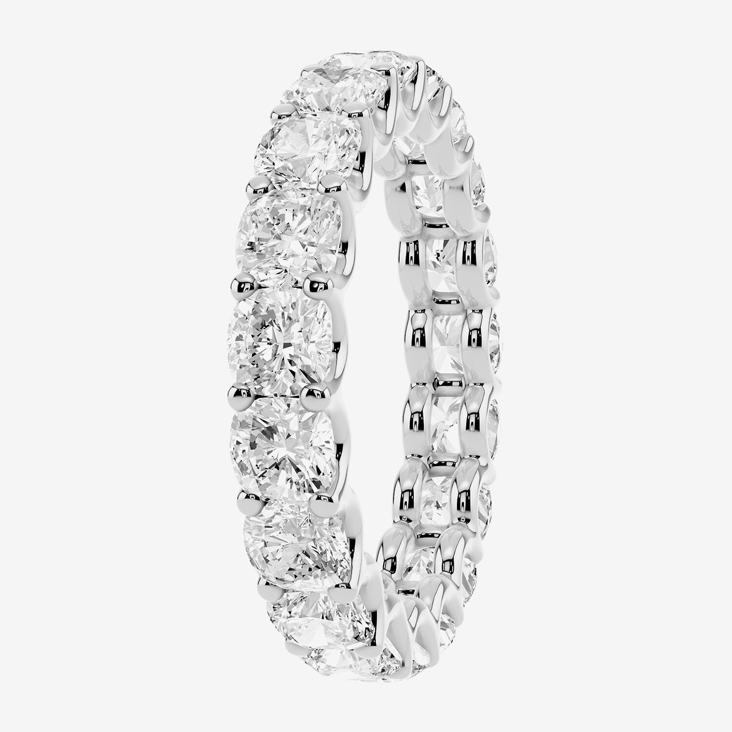True Fit™ (F / Si2) Womens 3MM CT. T.W. Lab Grown White Diamond 10K Gold Cushion Eternity Wedding Band