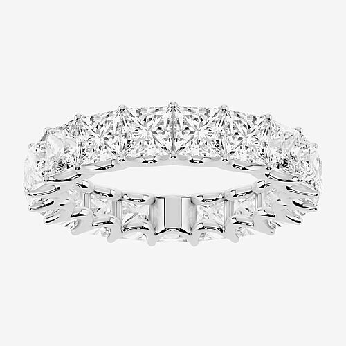True Fit. (F / Si2) Womens 4.5MM 6 CT. T.W. Lab Grown White Diamond 10K Gold Eternity Wedding Band, 8, White