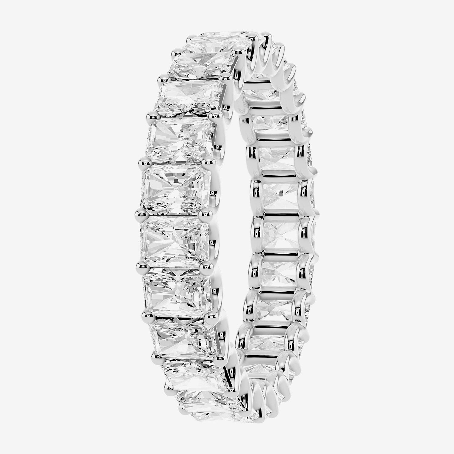 True Fit™ (F / Si2) Womens 3.5MM 3 CT. T.W. Lab Grown White Diamond 10K Gold Oval Eternity Wedding Band