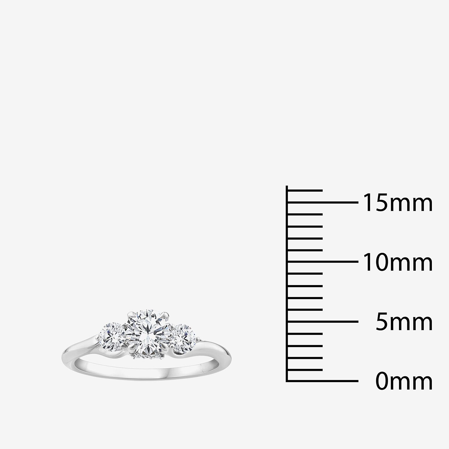 Love Lives Forever (F / Vs2) Womens CT. T.W. Lab Grown White Diamond 10K Gold Round 3-Stone Engagement Ring