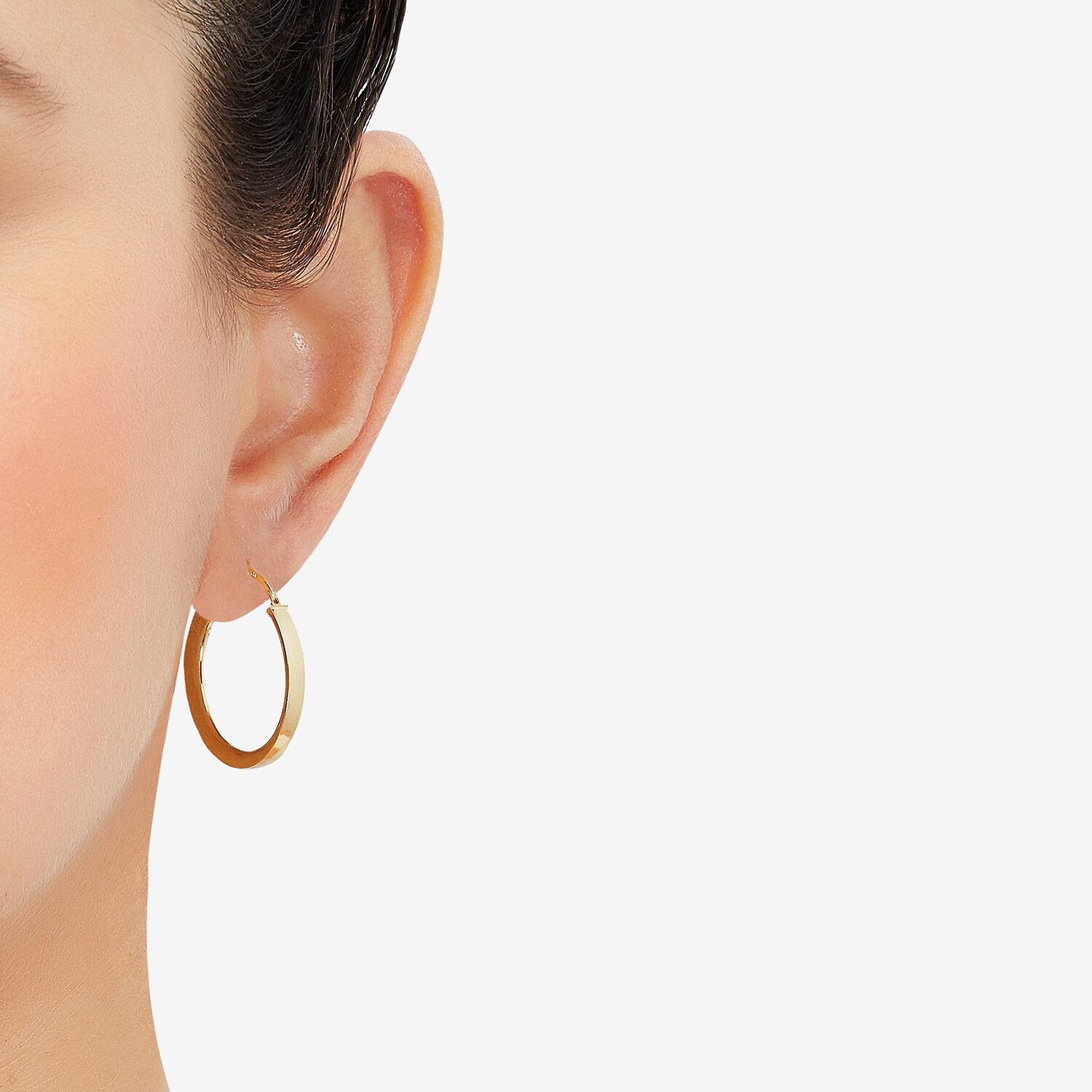 Limited Quantities! Womens 10K Gold 25mm Hoop Earrings