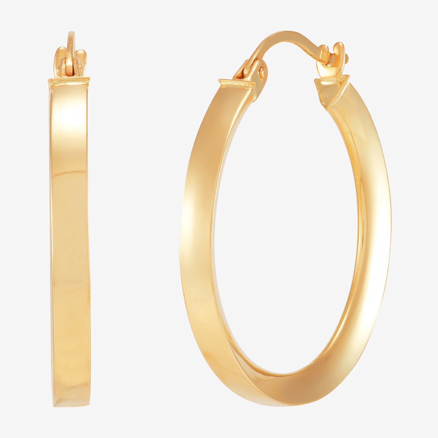 Limited Quantities! Womens 10K Gold 25mm Hoop Earrings
