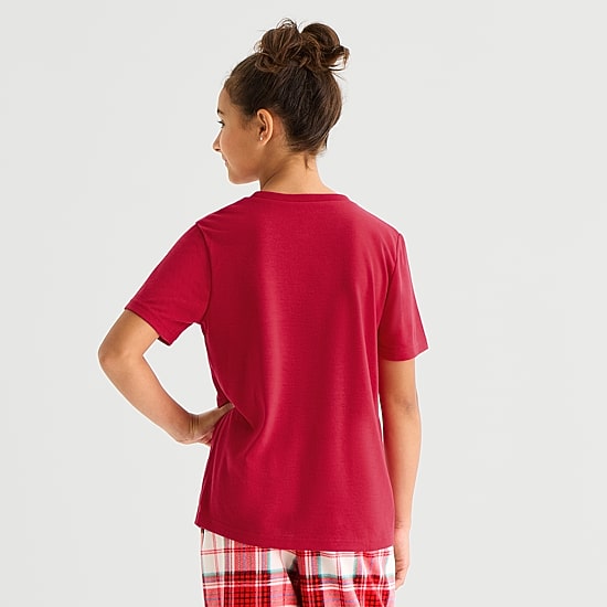 North Pole Trading Co. Mix & Match Little & Big Kid Unisex Crew Neck Short Sleeve Matching Family Pajama Top