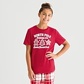 North Pole Trading Co. Little & Big Kid Unisex Crew Neck Short Sleeve Matching Family Pajama Top