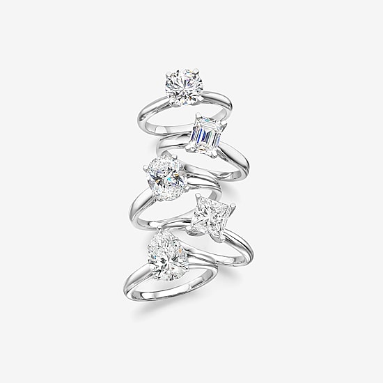 3 CT. Princess-cut Lab-Grown (G / VS2) Diamond Solitaire Engagement Ring in 14K Gold