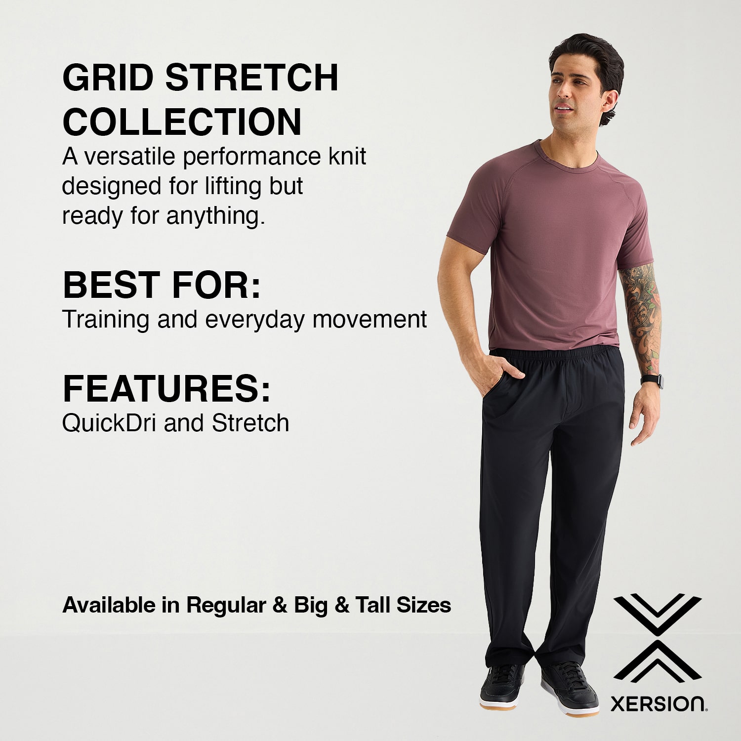 Xersion Mens Crew Neck Short Sleeve Quick Dry T-Shirt