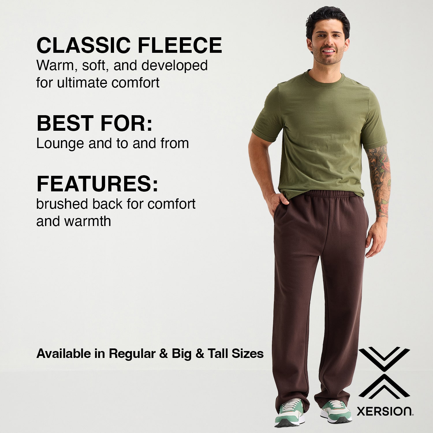 Xersion Sweatpant Mens Straight Mid Rise Regular Fit Workout Pant