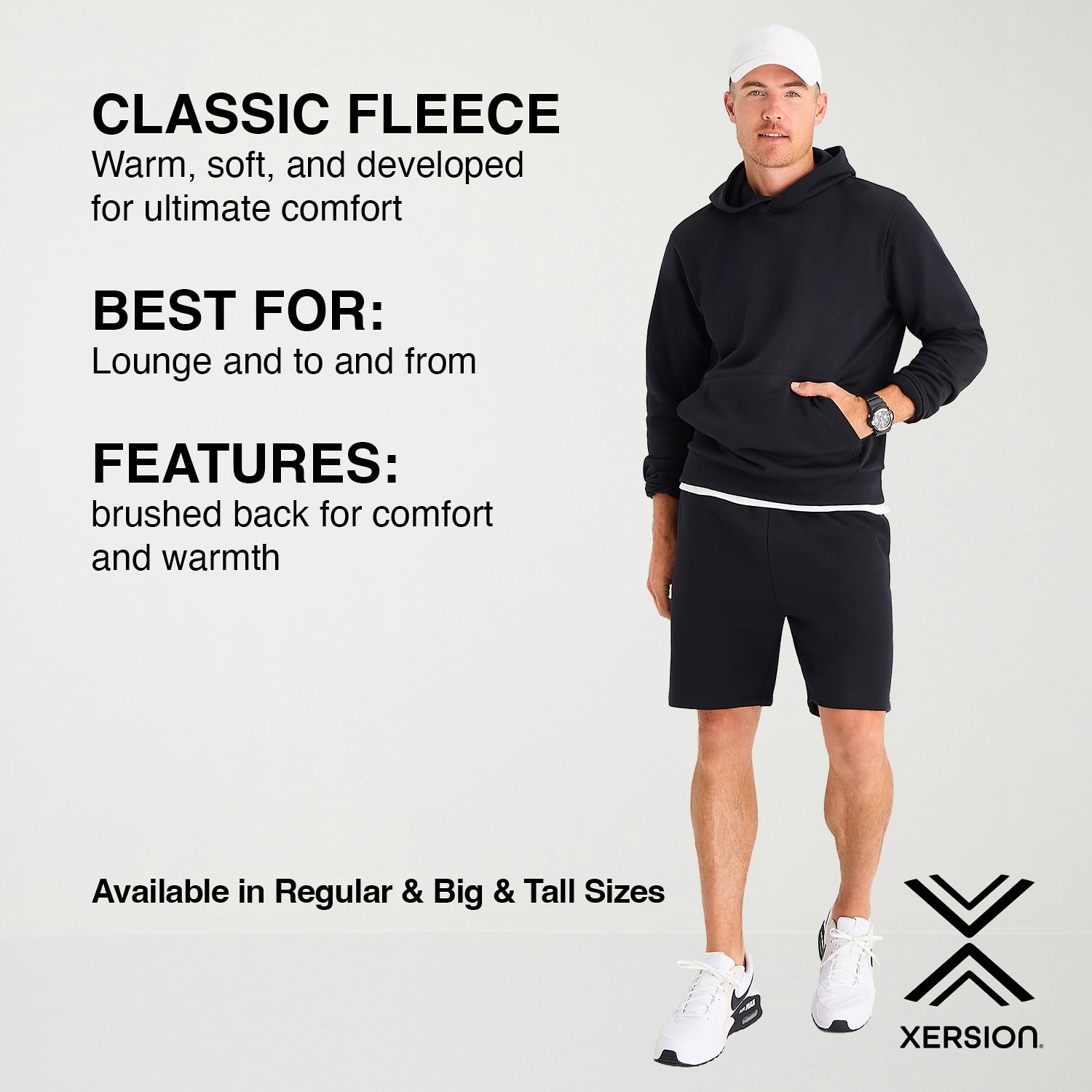 Xersion Sweatshirt Mens Long Sleeve Active Big and Tall Hoodie