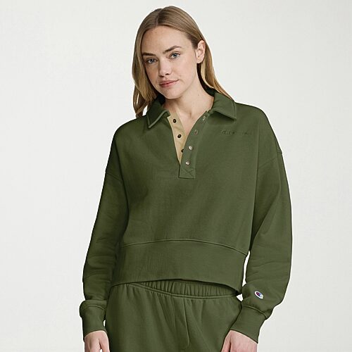 Champion Womens Long Sleeve Embroidered Sweatshirt, X-large, Green