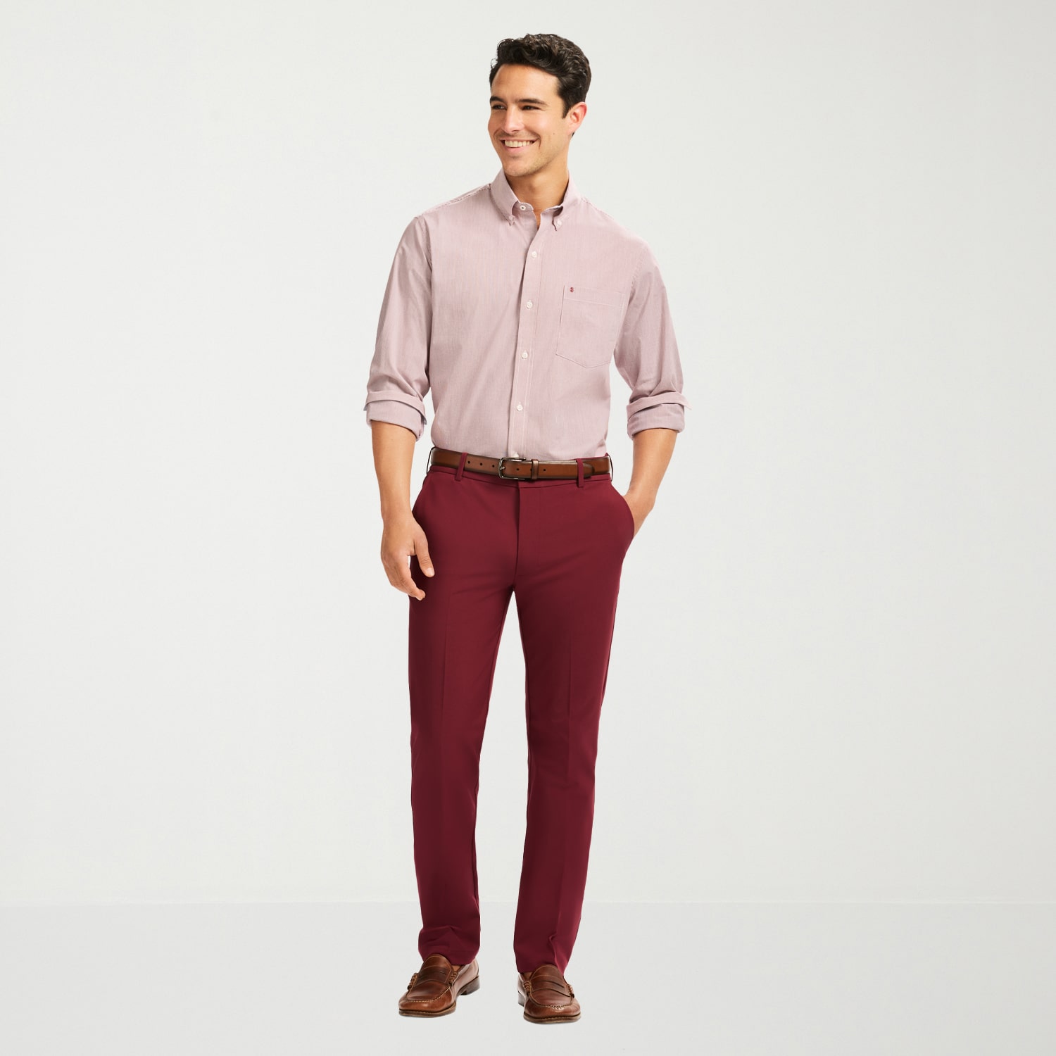 IZOD Traveler Mens Straight Fit Flat Front Pant