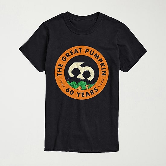 Great Pumpkin 60 Logo Mens Crew Neck Short Sleeve Regular Fit Peanuts Graphic T-Shirt