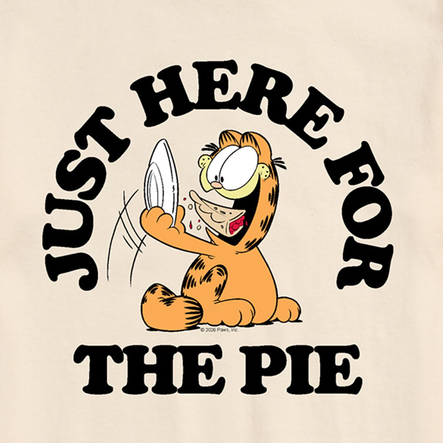 Here For The Pie Thanksgiving Mens Crew Neck Short Sleeve Regular Fit Garfield Graphic T-Shirt
