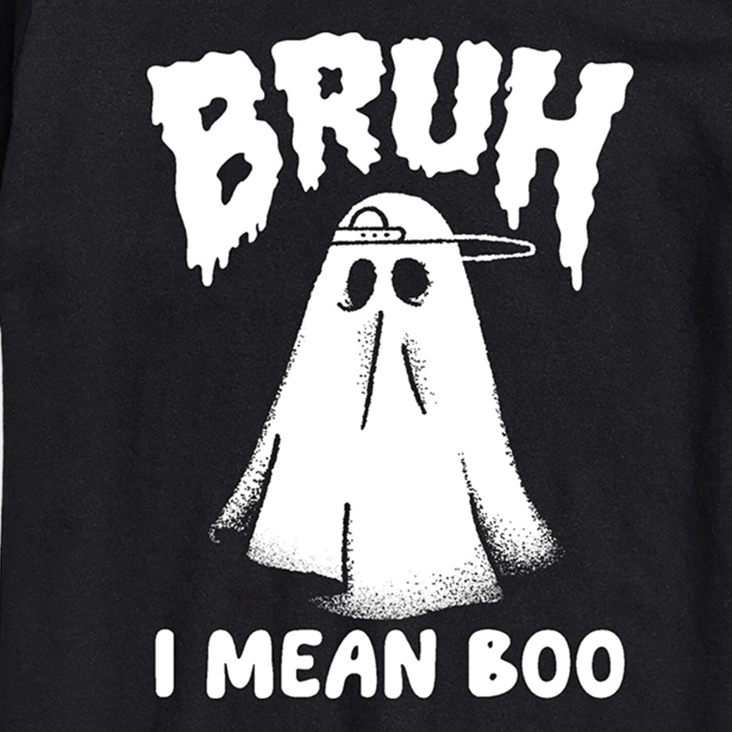 Bruh I Mean Boo Ghost Halloween Mens Crew Neck Short Sleeve Regular Fit Graphic T-Shirt