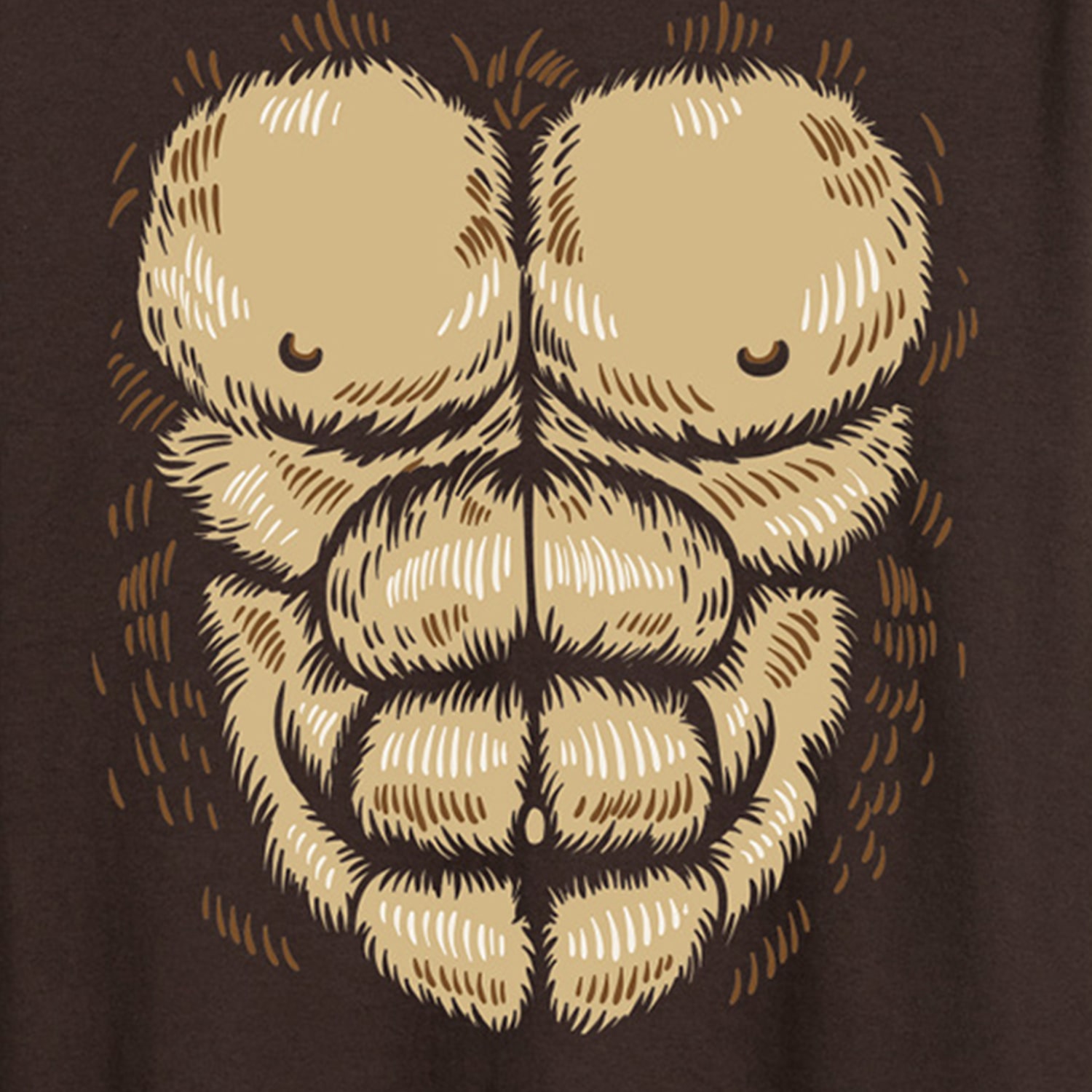 Sasquatch Chest Costume Mens Crew Neck Long Sleeve Regular Fit Graphic T-Shirt
